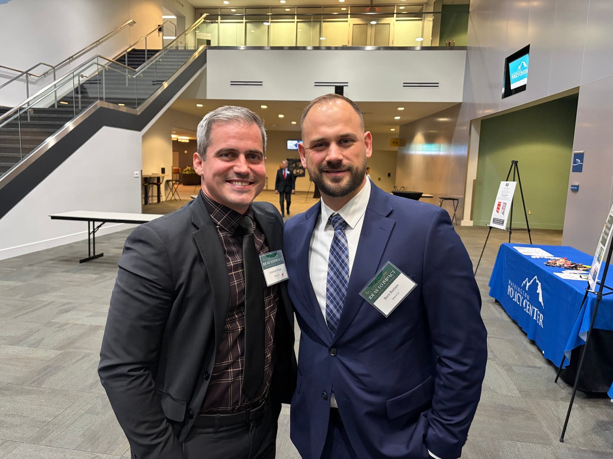 Jonathan with community member