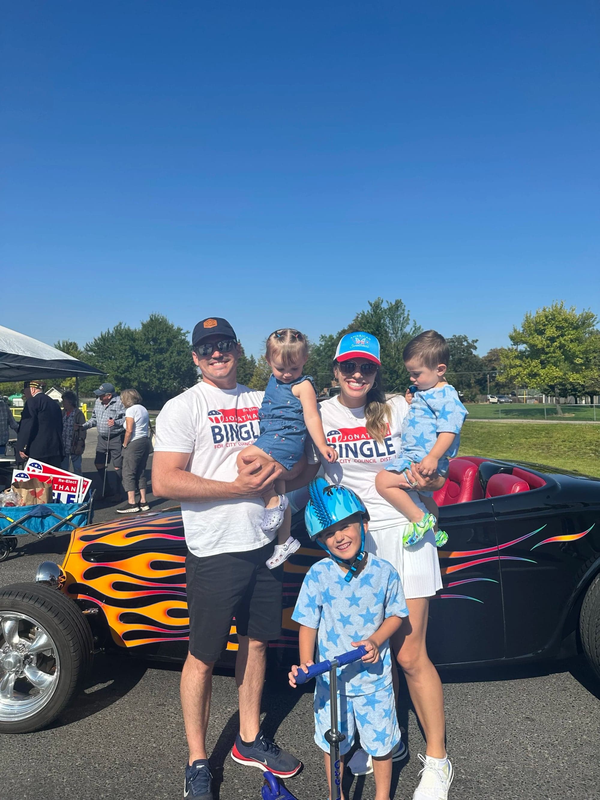 The Bingle family on the campaign trail