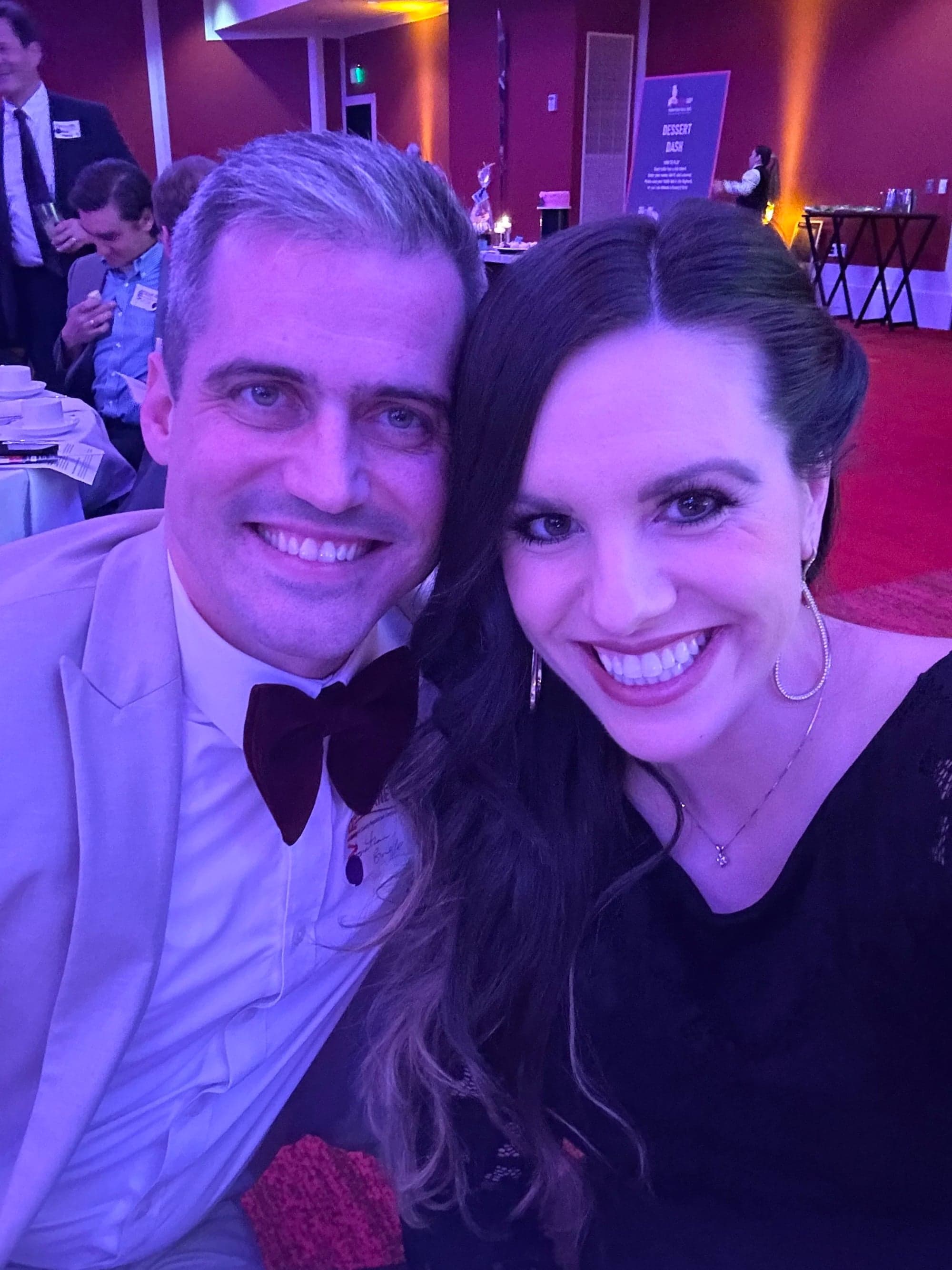 Jonathan and Christina at a formal event